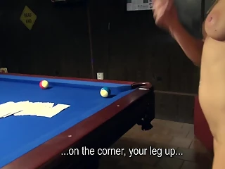 Pickup artist wins the pool game and fucks the loser female
